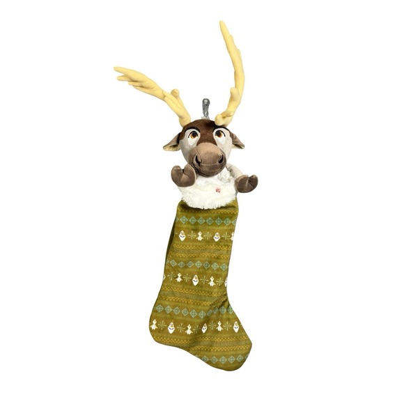 VHTF DISNEY FROZEN SVEN PLUSH ANIMATED SINGING MUSICAL GEMMY CHRISTMAS STOCKING - Picture 1 of 4